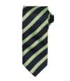 PR783 Premier Waffle Stripe Tie Black / Lime Green colour image